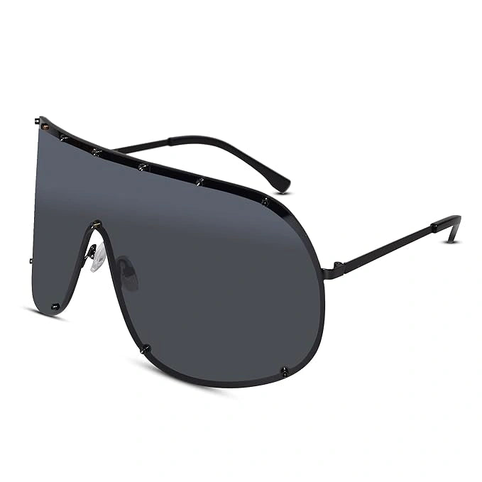 ELINE Oversized  Shield Sunglasses for Men & Women ELS2028-BLK