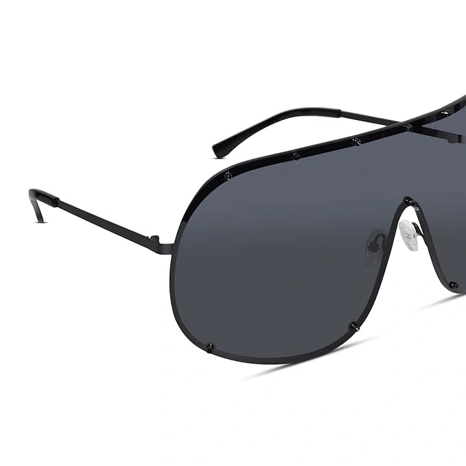 ELINE Oversized  Shield Sunglasses for Men & Women ELS2028-BLK
