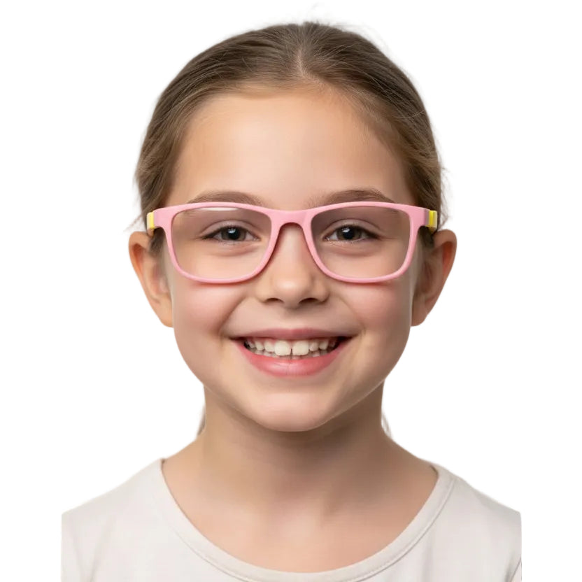 Pink and yellow Flexible eyeglasses For kids