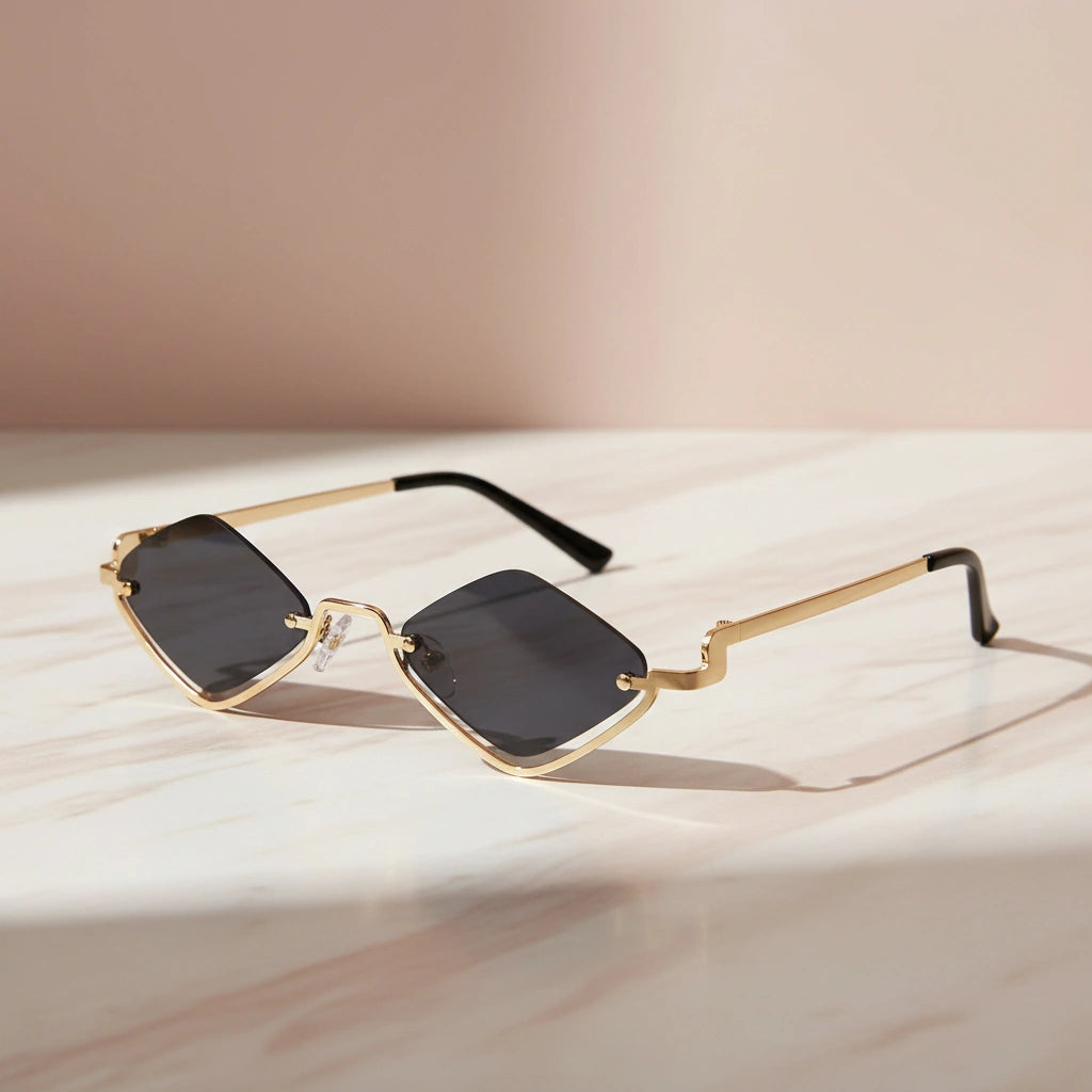ELINE Irregular Half Frame Sunglasses for Women ELS30-BLK