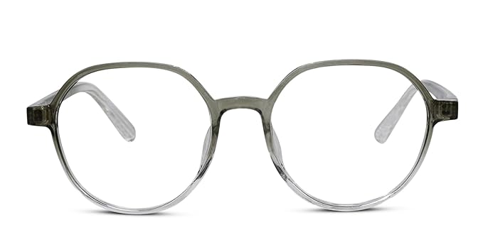 Crystal Green Hexagonal Eyeglasses For Women LKE143-GRN