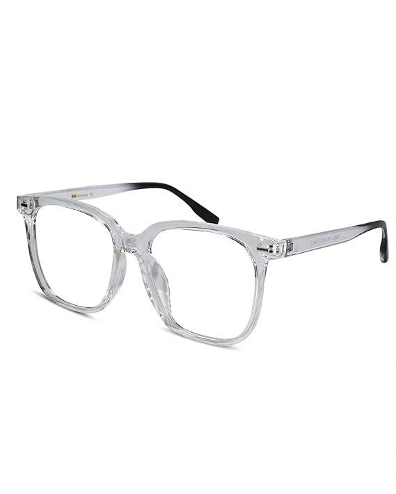 Blue Cut Photochromic Lens with Anti Glare and  Square Rectangular Men LKEL170-TRANS