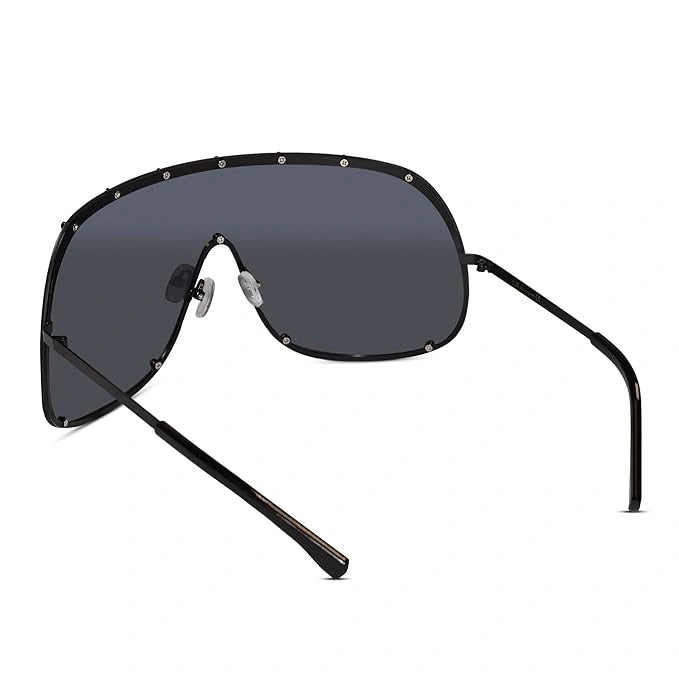 ELINE Oversized  Shield Sunglasses for Men & Women ELS2028-BLK