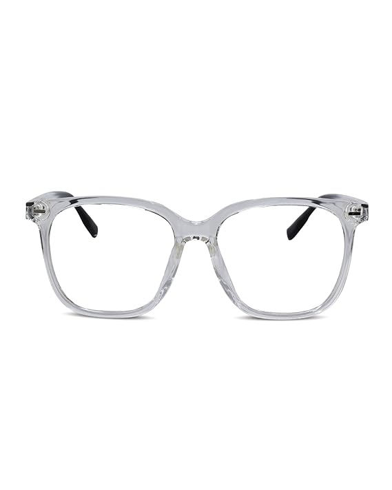 Blue Cut Photochromic Lens with Anti Glare and  Square Rectangular Men LKEL170-TRANS