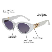 Zenith | Polarised Designer White Cateye Sunglasses for Women
