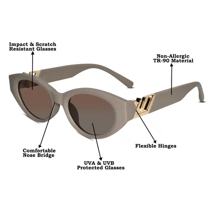 Designer White Cat Eye Sunglasses