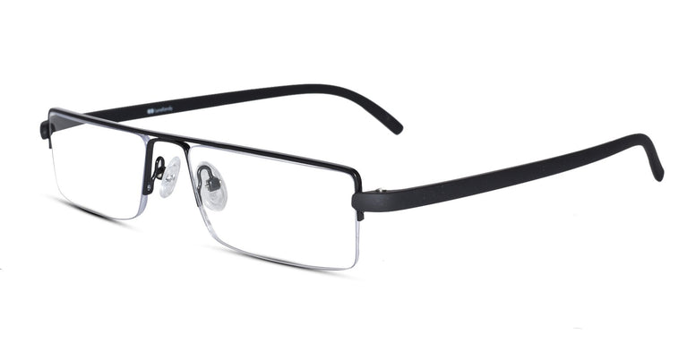 Lenskandy READERS Matte Black Half Rim Rectangle