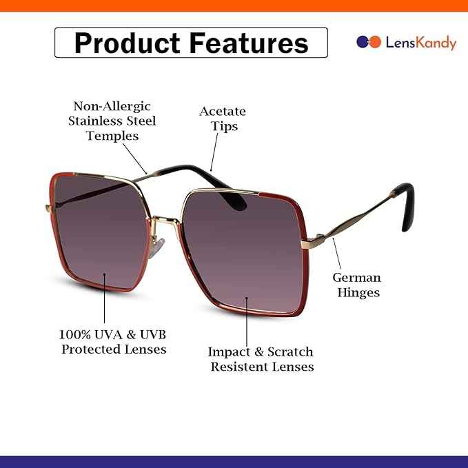 Dual Tone Oversize Red Sunglasses