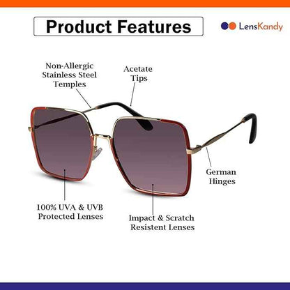 Dual Tone Oversize Red Sunglasses