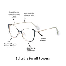 Green Cateye Eyeglasses for women