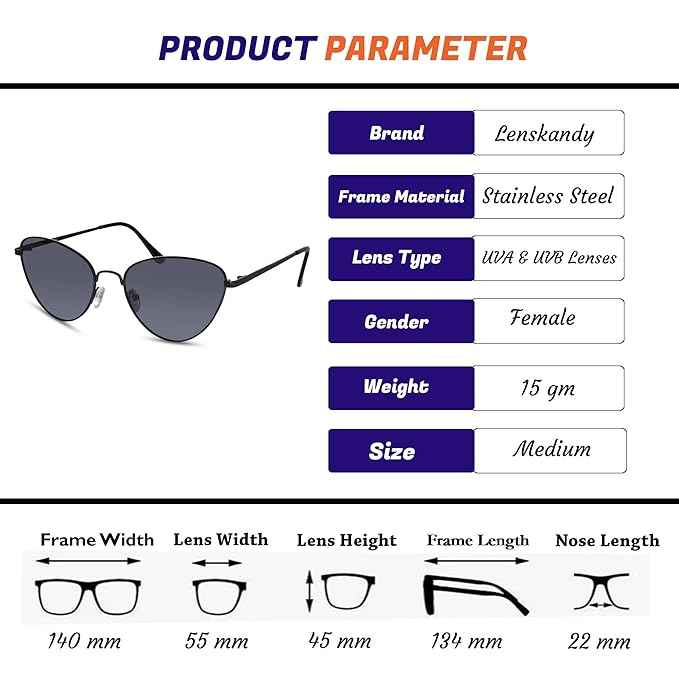 Vintage Metal Black Cat Eye  Sunglasses