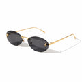 Trendy Rimless Oval Sunglasses for Women-ELS3018-BLK