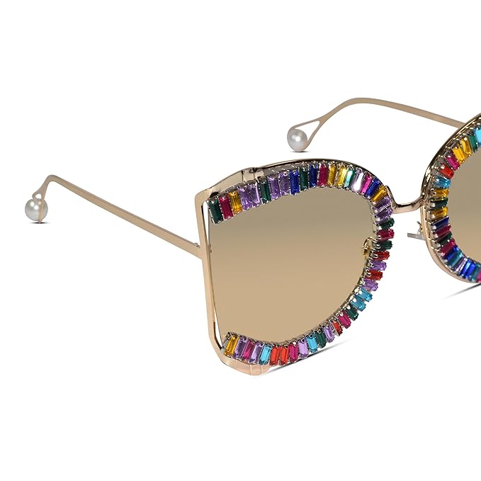 ELINE Large Irregular Square Sunglasses for Women ELS3035-multi