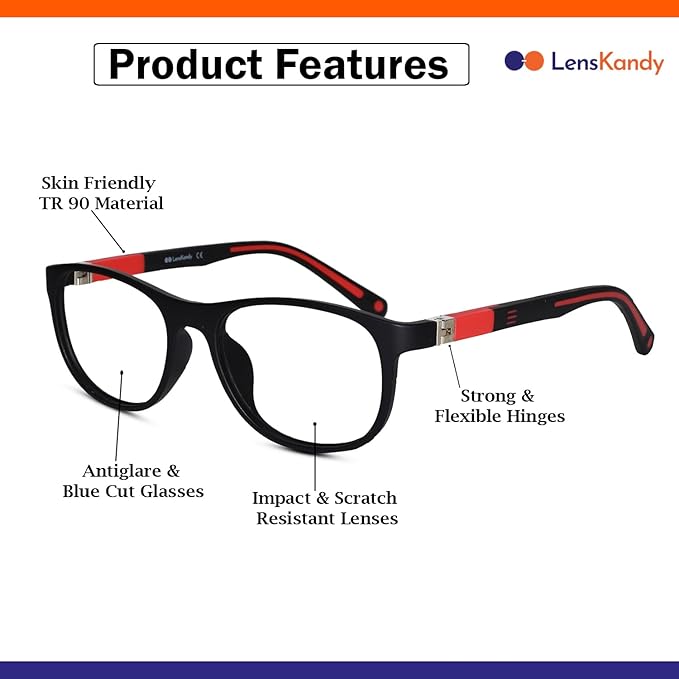 Blue Rectangular Eyeglasses For Kids