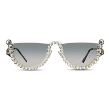 ELINE Vintage Round Rhinestone Sunglasses for Women