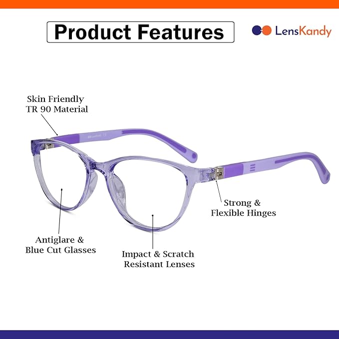 Purple Cat eye Eyeglasses For Girls