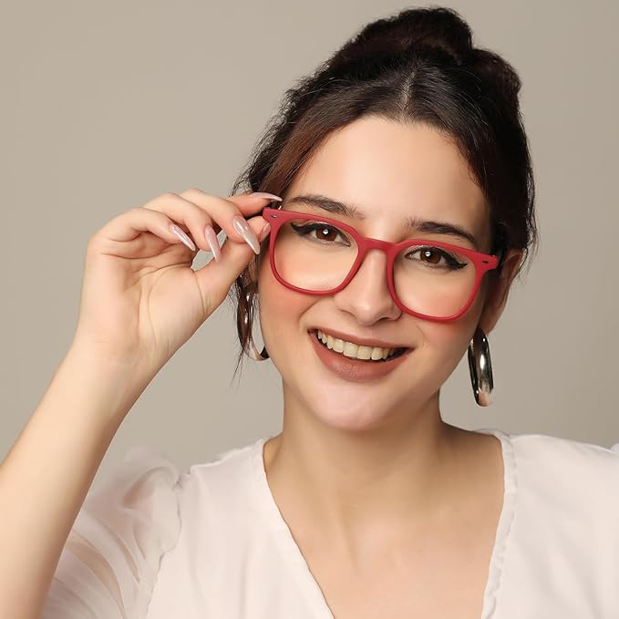 Matt Red Black Wayfarer Eyeglasses