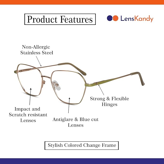 Color Changing Frame With Computer Glasses Stylish & Colorful  For women