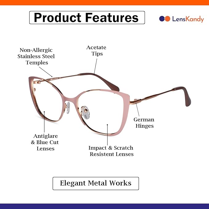 Pink Cat eye Eyeglasses for women