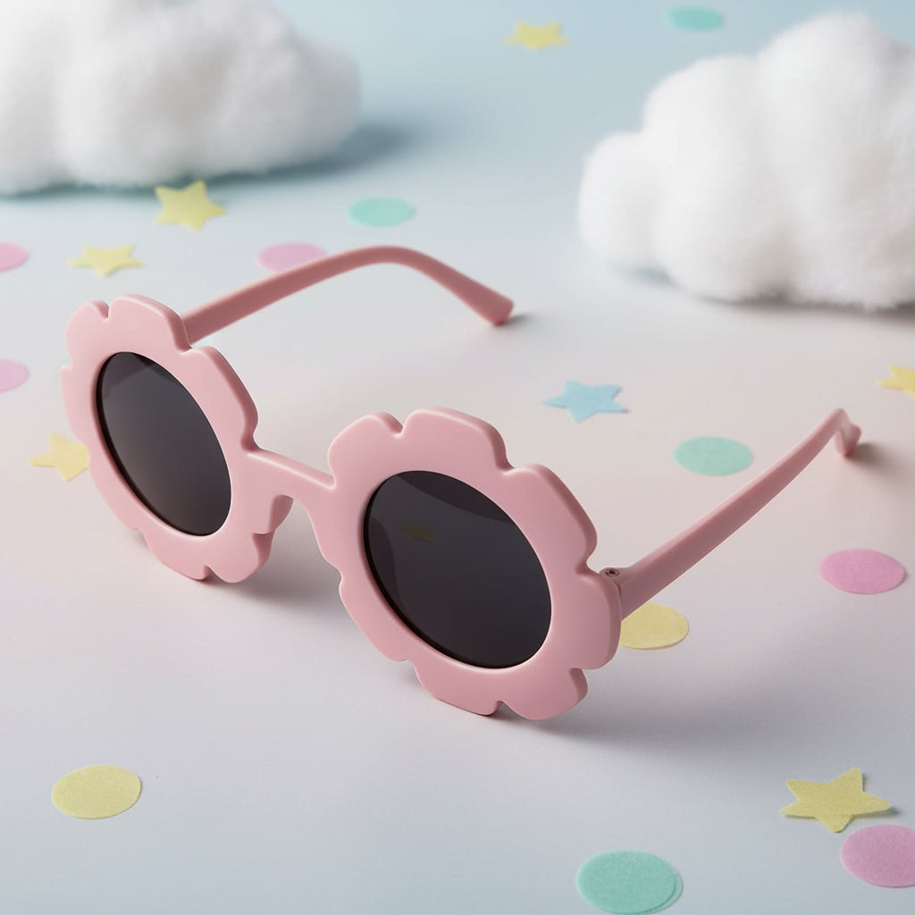 Flower Black sunglasses for kids LKSK3034-PINK