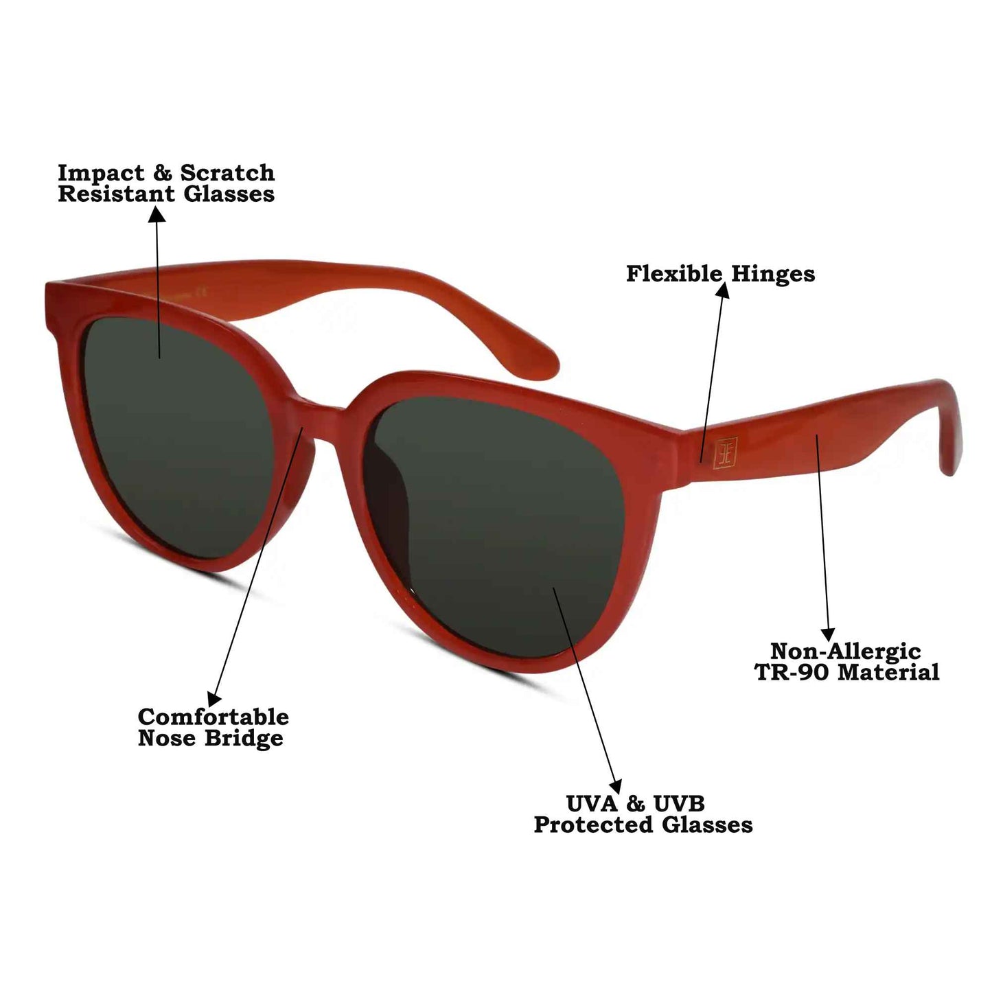 Classic Orange  Cat eye Sunglasses For Women