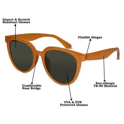 Classic Orange  Cat eye Sunglasses For Women
