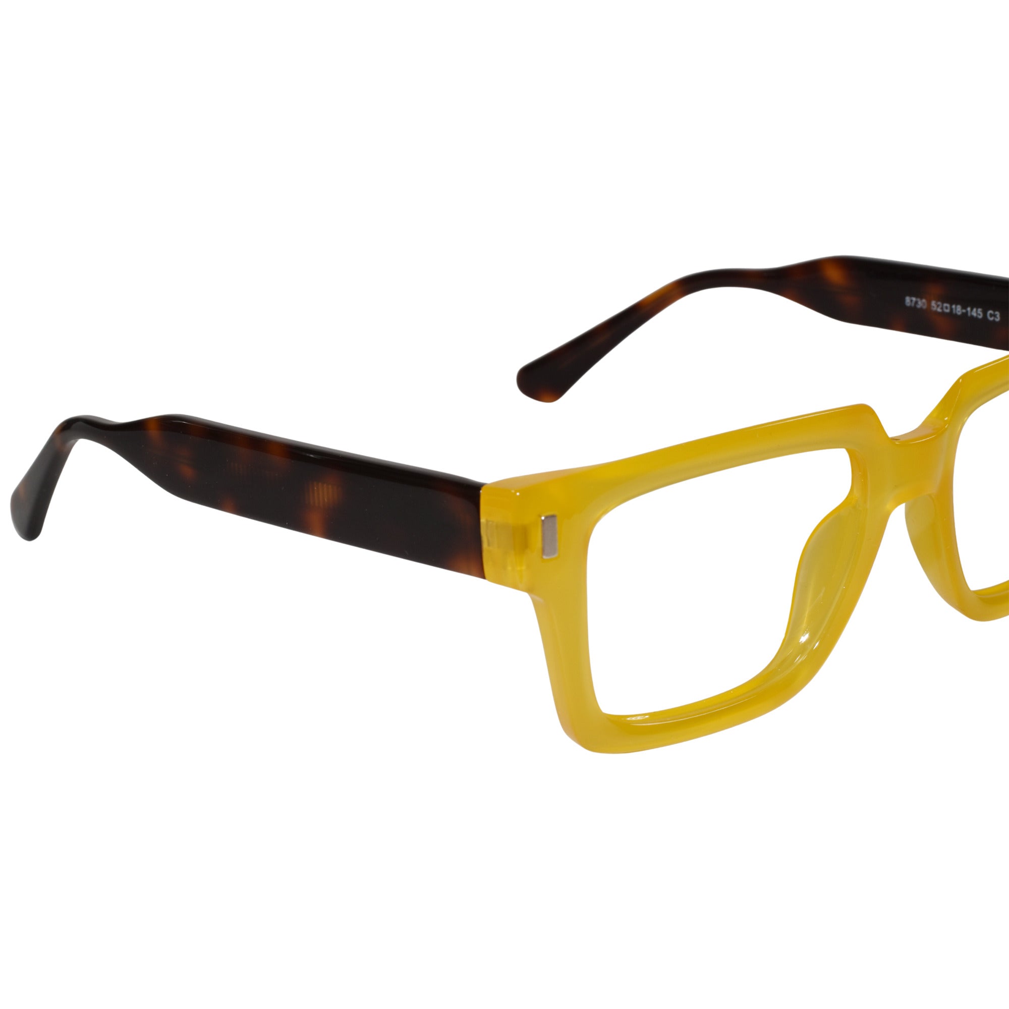 Clip On Rectangular Animal Print Eyeglasses For Men & Women LKE8730-YELLOW