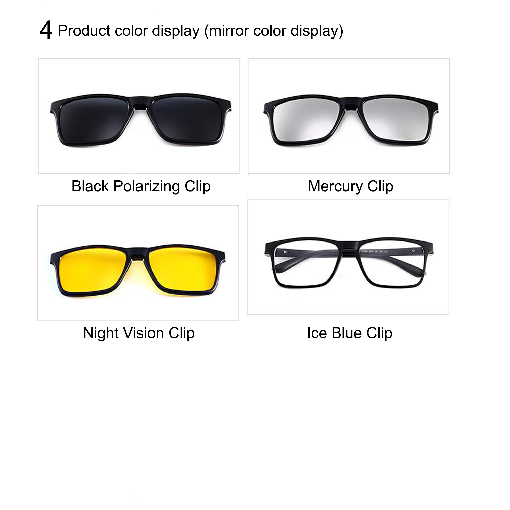 Black Clipon Eyeglasses sunglasses for Men & Women