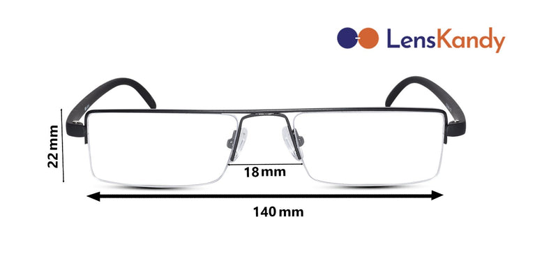 Lenskandy READERS Matte Black Half Rim Rectangle