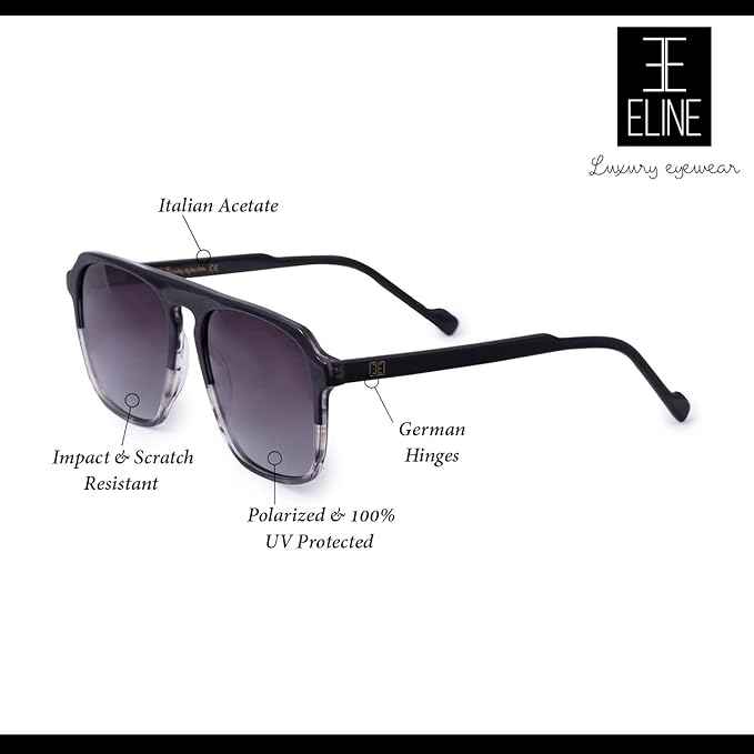 Luxury Black Rectangular sunglass  For Men