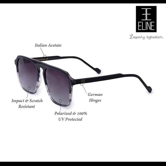 Luxury Black Rectangular sunglass  For Men