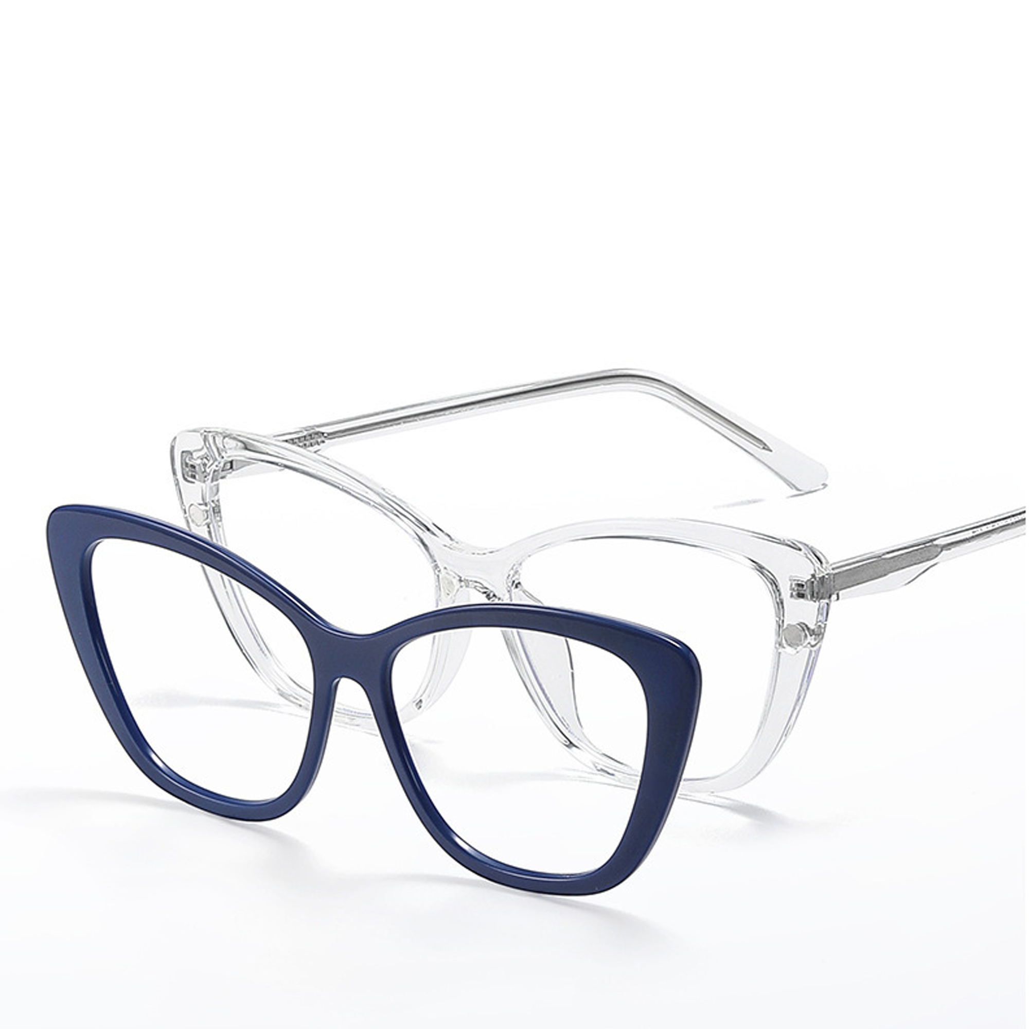 5 in 1 Clip On Cateye  Eyeglasses For Women