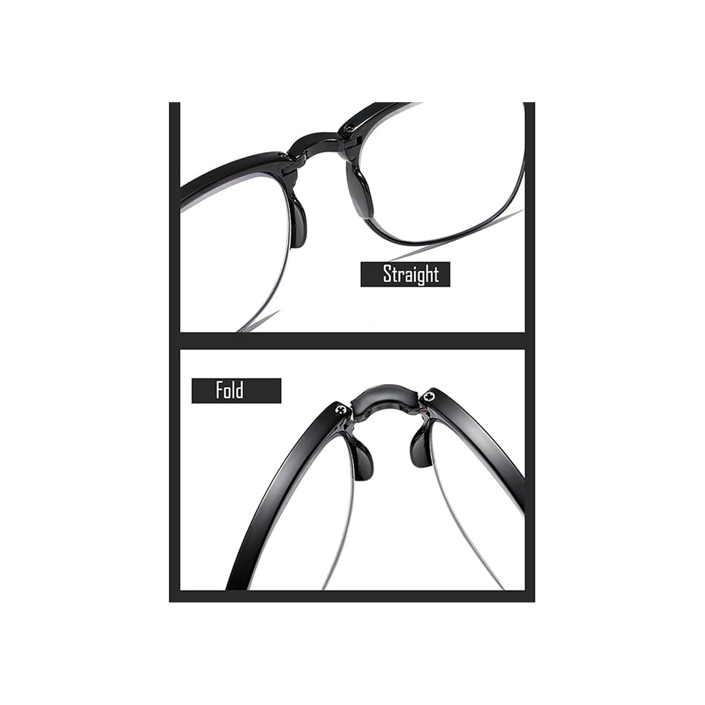 Foldable Black Full rim Reading glasses for Men & Women | DRG23