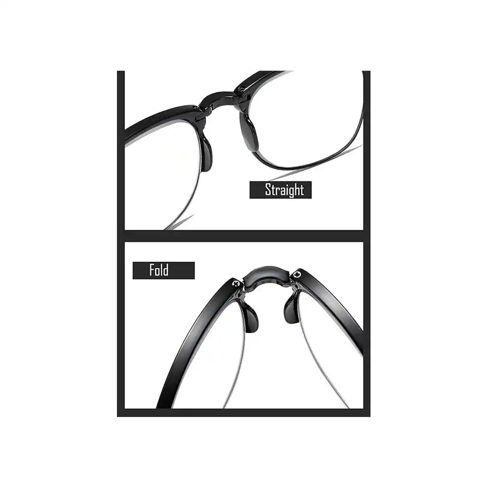 Foldable Black Full Rim Reading Glasses For Men & Women | DRG23