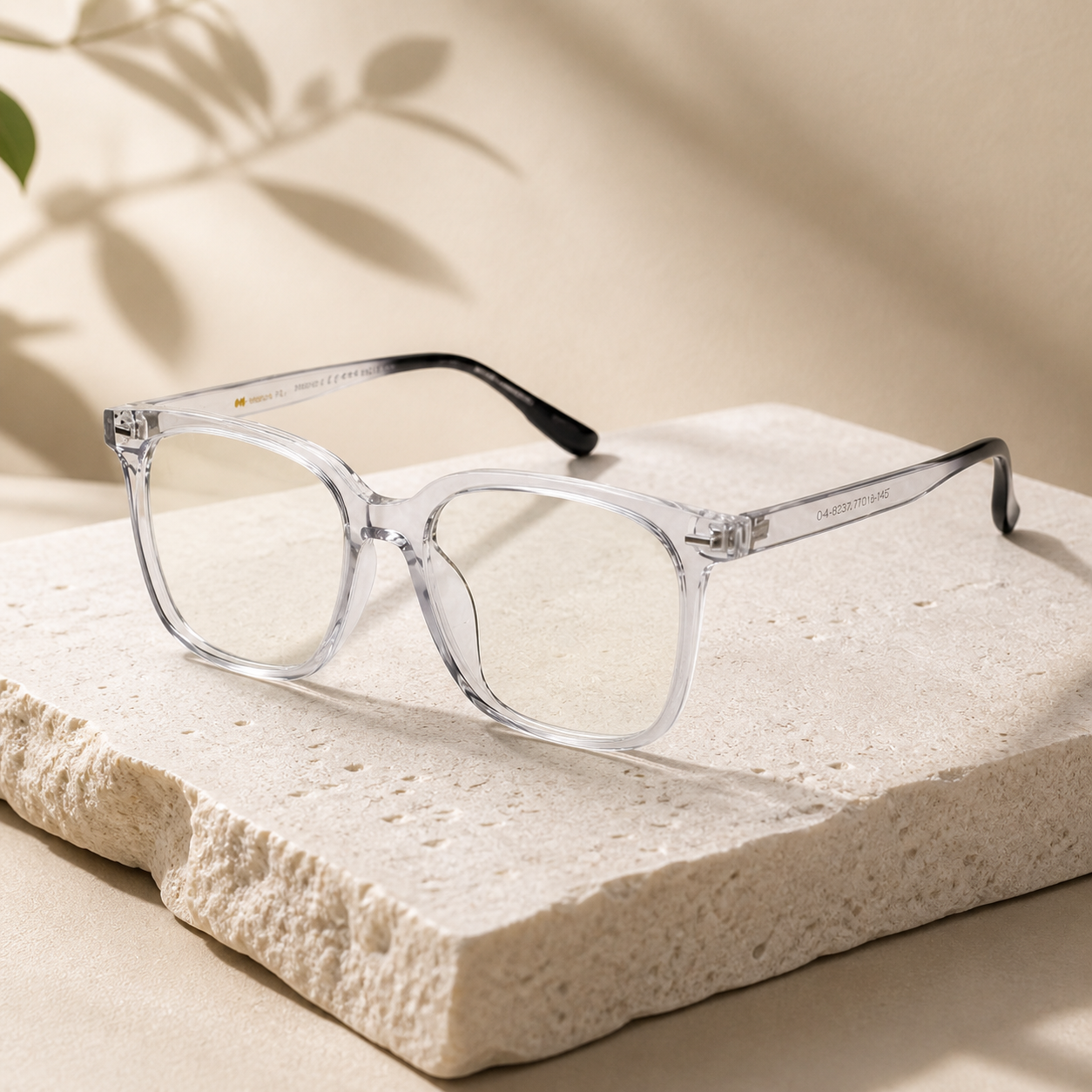 Blue Cut Photochromic Lens with Anti Glare and  Square Rectangular Men LKEL170-TRANS