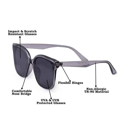 Oversize Black Cat eye Sunglasses For Women
