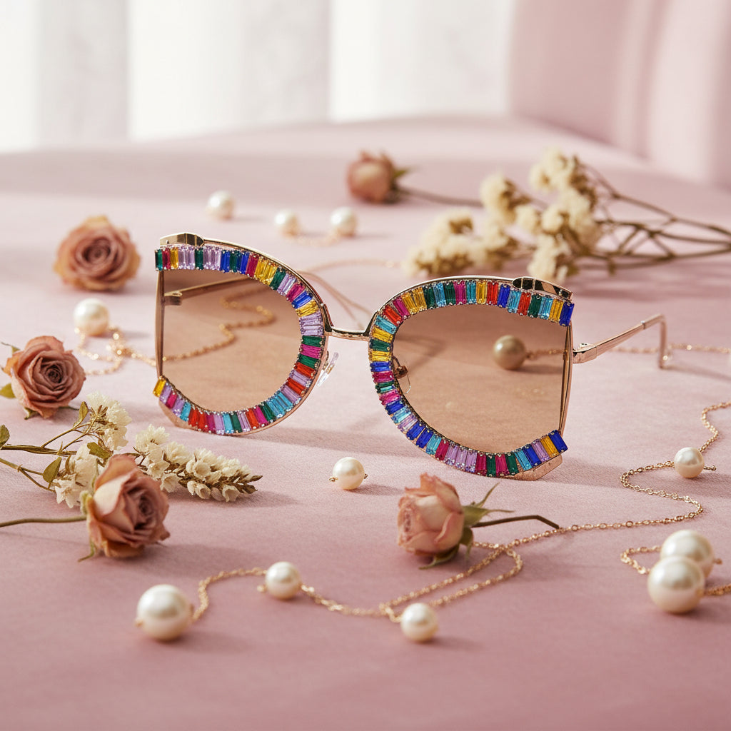 ELINE Large Irregular Square Sunglasses for Women ELS3035-multi