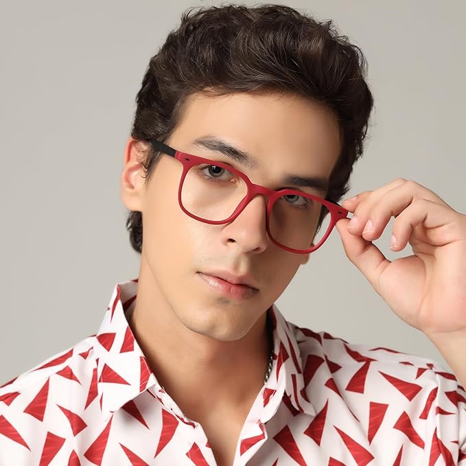 Matt Red Black Wayfarer Eyeglasses