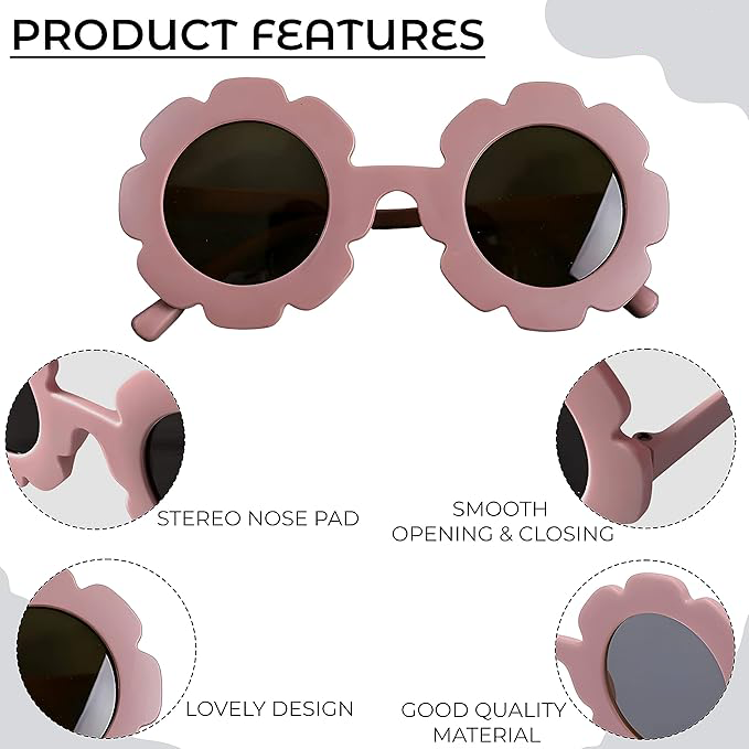 Flower Black sunglasses for kids LKSK3034-PINK