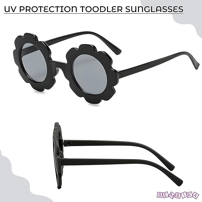 Flower Black sunglasses for kids LKSK3034-BLK