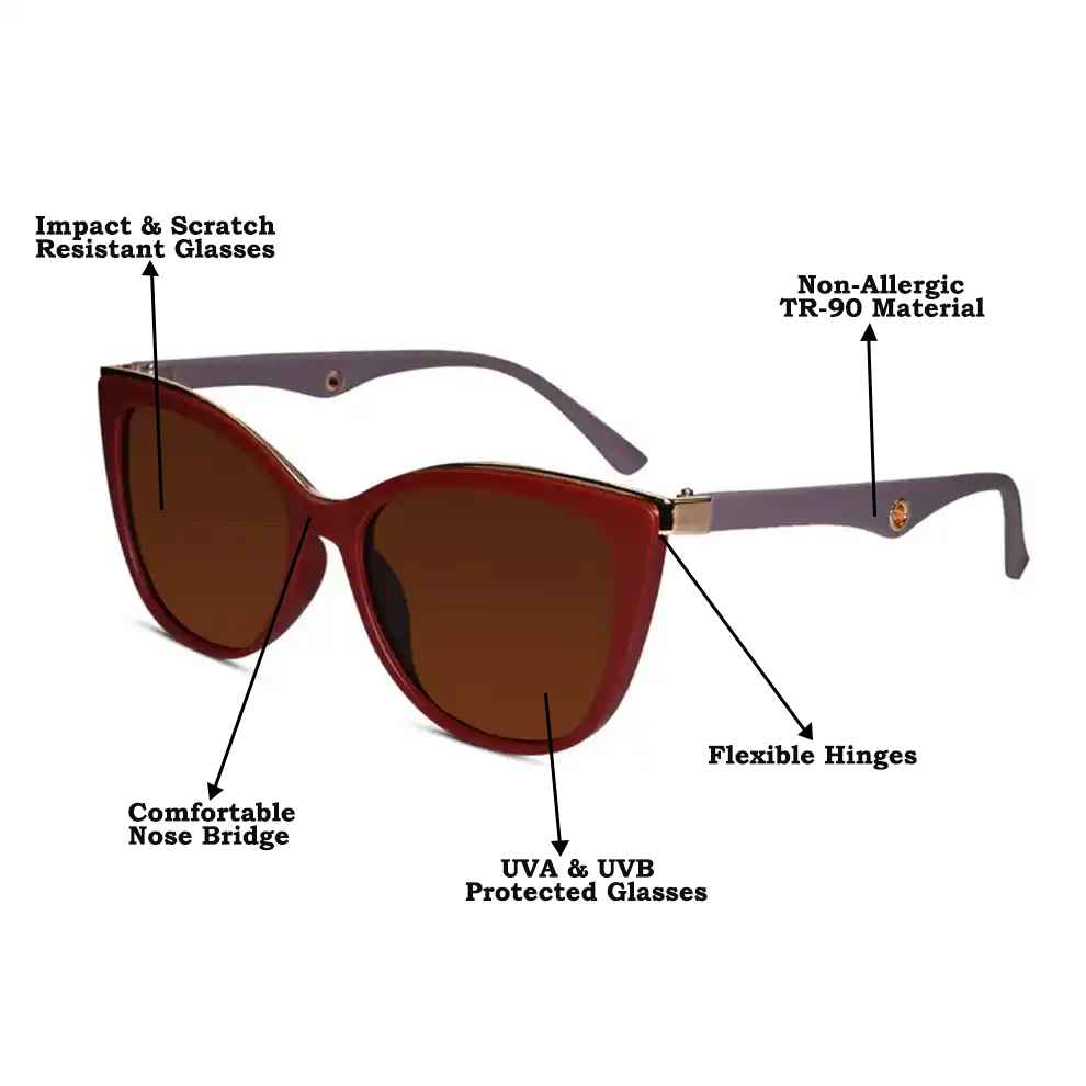 Cherry  Cat eye Sunglasses For Women LKS9063-CHERRY
