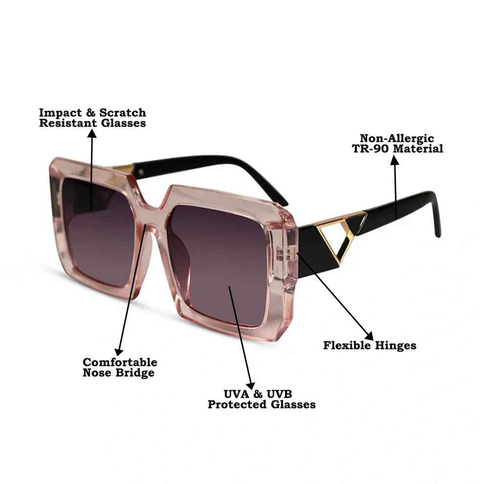 Designer Black Square Sunglasses