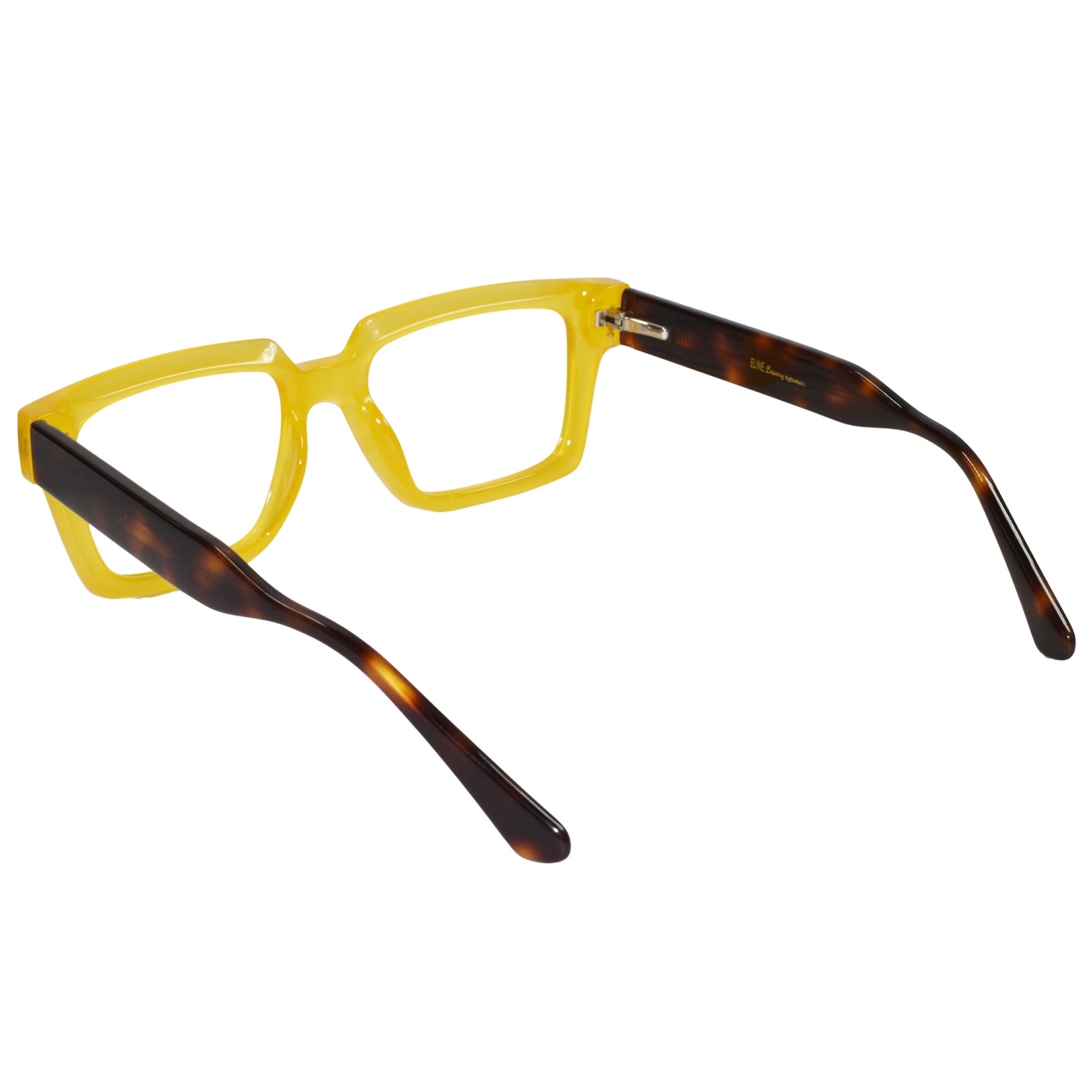 Clip On Rectangular Animal Print Eyeglasses For Men & Women LKE8730-YELLOW
