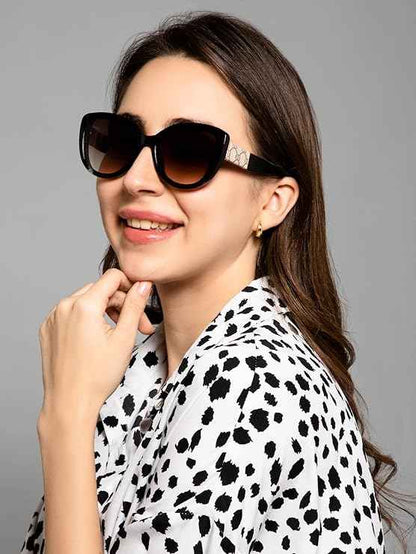 Designer Brown Cat eye Sunglasses For Women