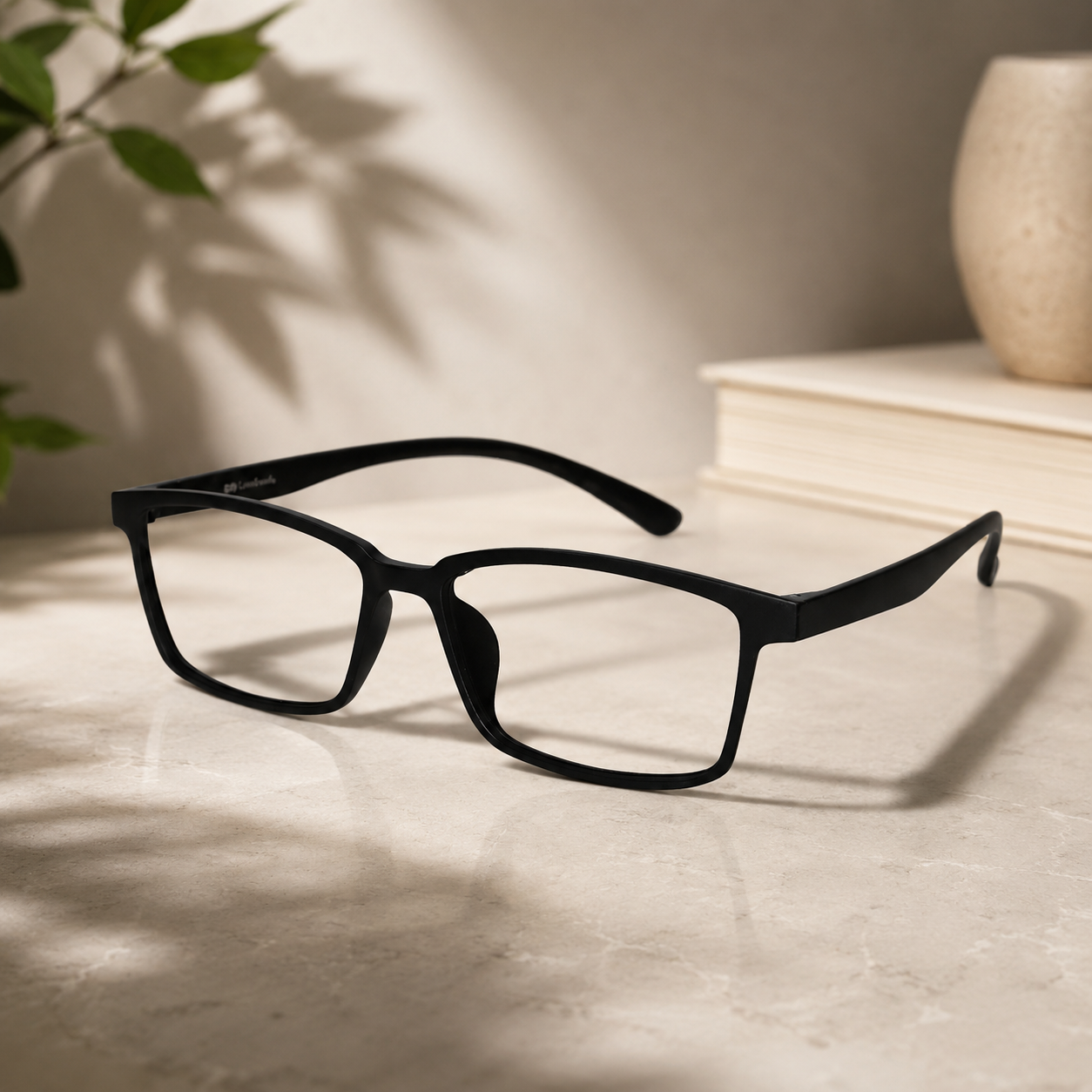 Black Rectangular Reading Glasses For Men & Women LKHE007-BLK