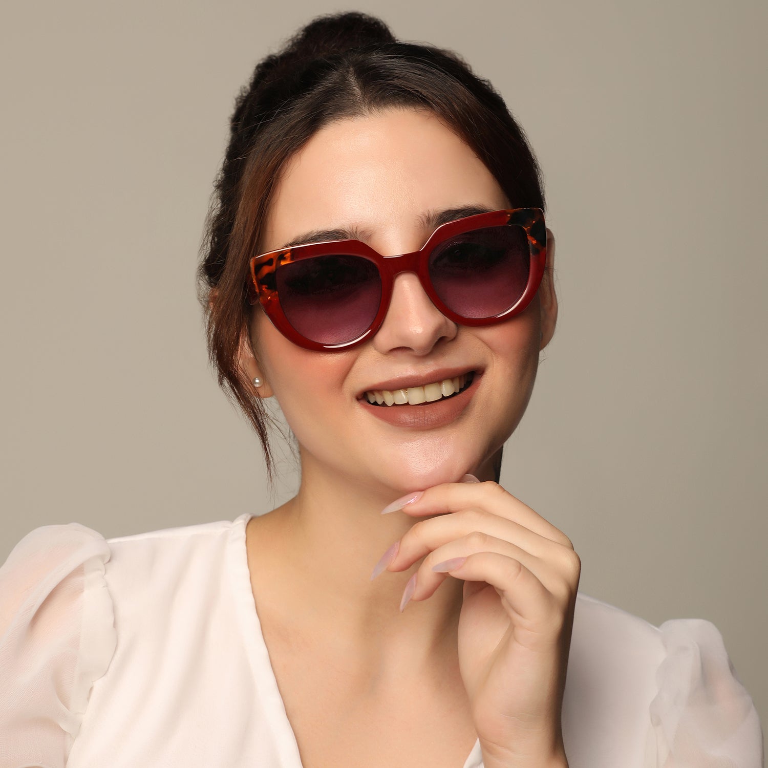 Cat Eye Wine Red Sunglasses for women
