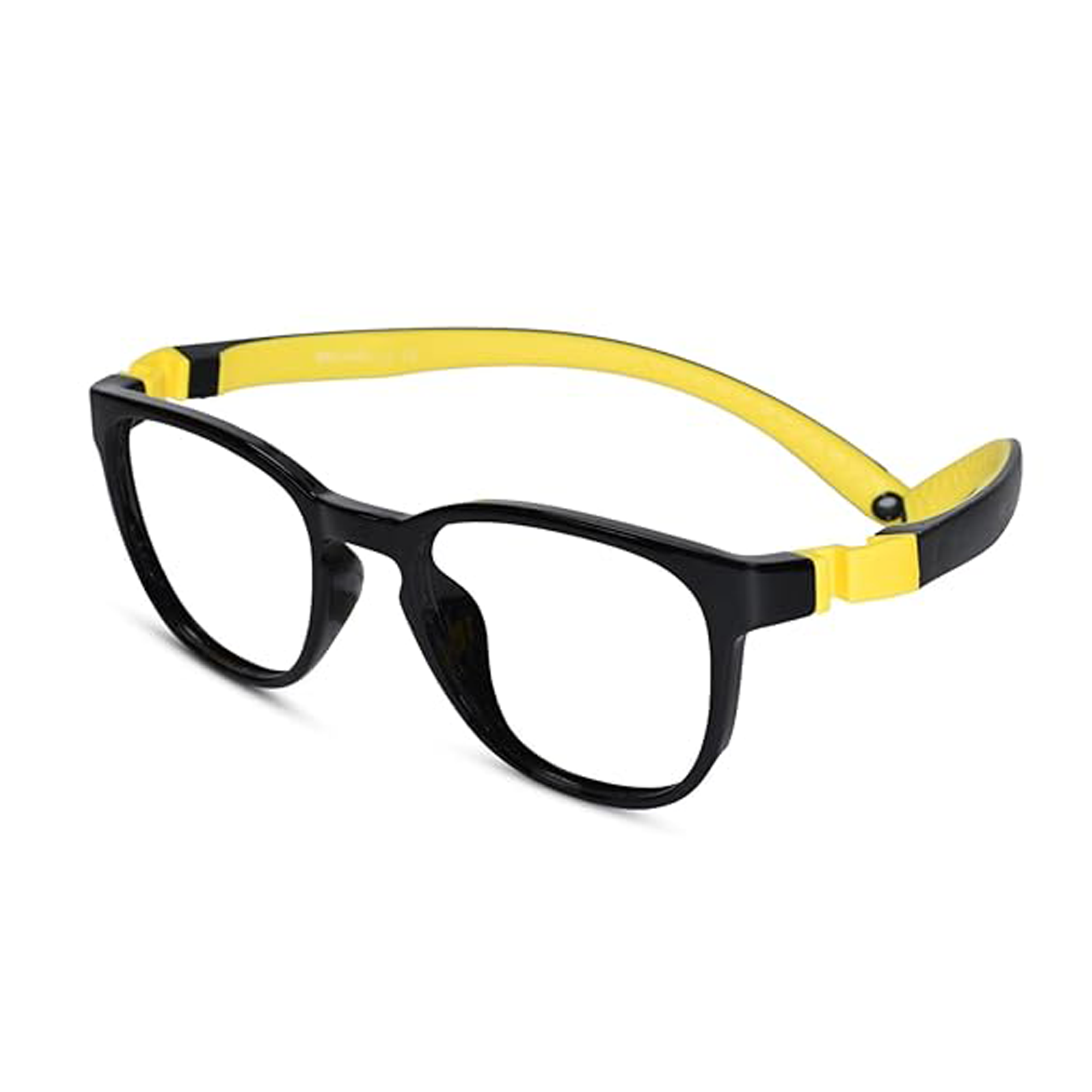 Kids Flexible Black Computer Glasses For Kids LKETKR48-BLK-YLW