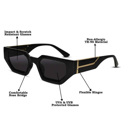 Stylish Bold Rectangular Cat eye Sunglasses