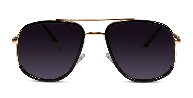 Designer Aviator Pilot Golden / Black Sunglasses