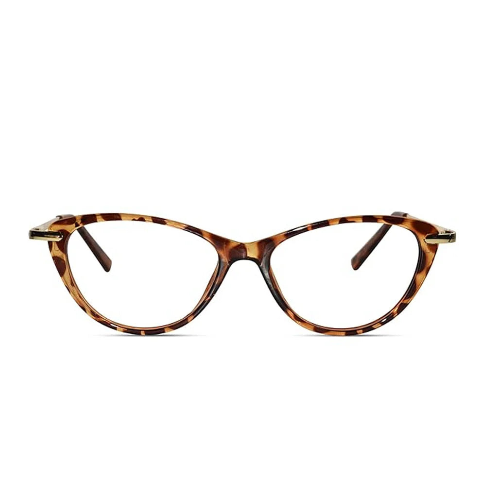 Brown Animal Print  With Golden Cat eye Eyeglasses LKE92125-BRN